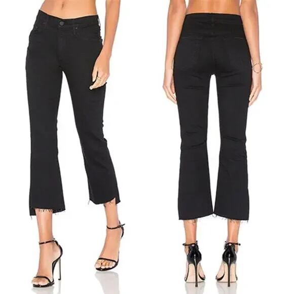 MOTHER Denim - NWT Mother The Insider Crop Step Fray Hem Black Denim Jeans in Not Guilty Sz: 27